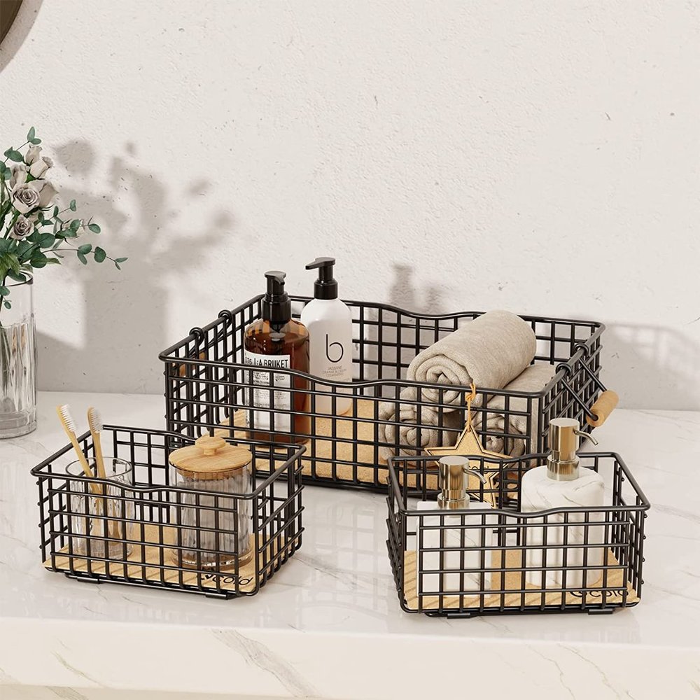 Metal Wire Basket Storage, Bathroom Basket for Organizing